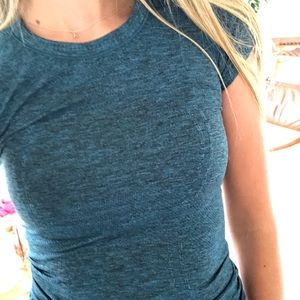 Never worn blue lululemon short sleeve